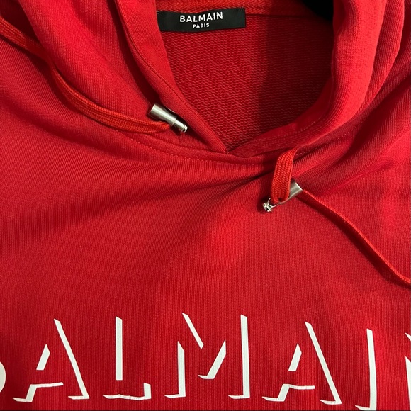 Balmain Cotton Hoodie With 3D Effect Logo - Picture 5 of 8